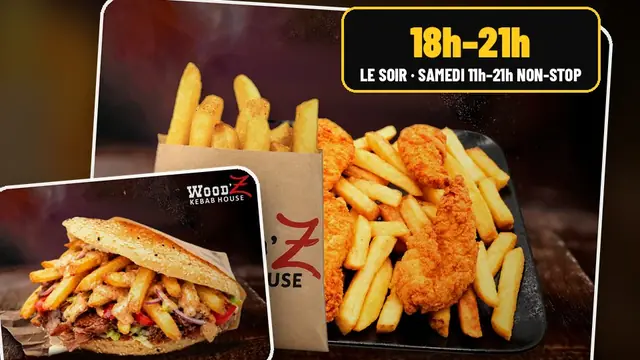 Assiettes et döners du soir servis au WoodZ Kebab House de Houssen, près de Colmar