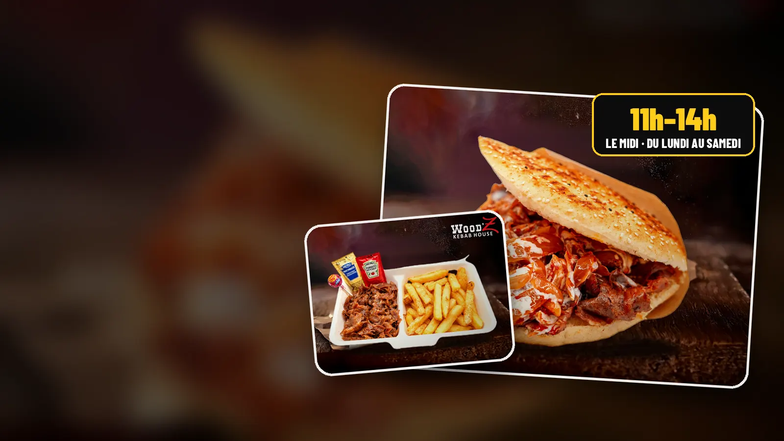 Döner d'entrecôte servi à l'heure du déjeuner au WoodZ Kebab House d'Illkirch-Graffenstaden Döner d'entrecôte servi à l'heure du déjeuner au WoodZ Kebab House d'Illkirch-Graffenstaden