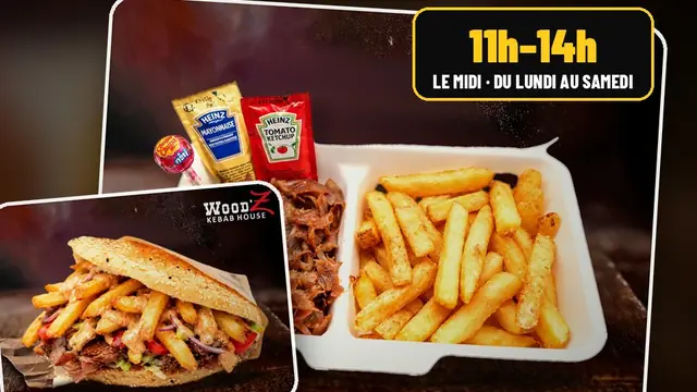 Döner d'entrecôte préparé pour le déjeuner au WoodZ Kebab House d'Illzach, rue des Trois Frontières
