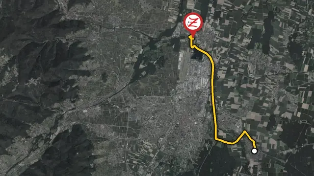 Itinéraire entre Andolsheim et le WoodZ Kebab House de Houssen par la D415 et l'A35