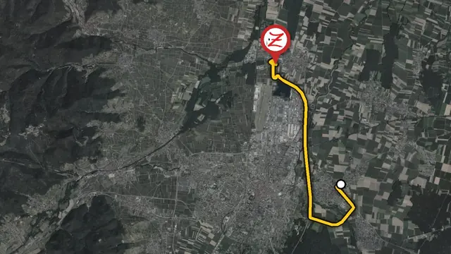 Carte du trajet par la D415 et l'A35 entre Horbourg-Wihr et le WoodZ Kebab House de Houssen