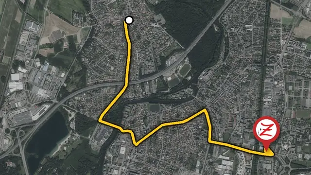 Carte du trajet en voiture entre Ostwald et le WoodZ Kebab House d'Illkirch-Graffenstaden
