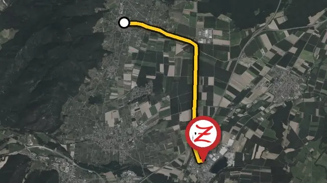 Trajet en voiture de Dambach-la-Ville au WoodZ Kebab House de Sélestat par la D 210 et la D 1422