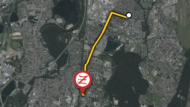 Ligne de tram A et E entre la Meinau et l'arrêt Campus d'Illkirch, près du WoodZ Kebab House