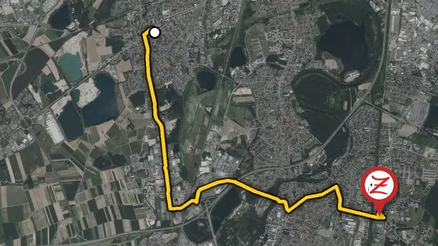 Itinéraire routier de Lingolsheim au WoodZ Kebab House d'Illkirch par la M 222 et la route de Lyon