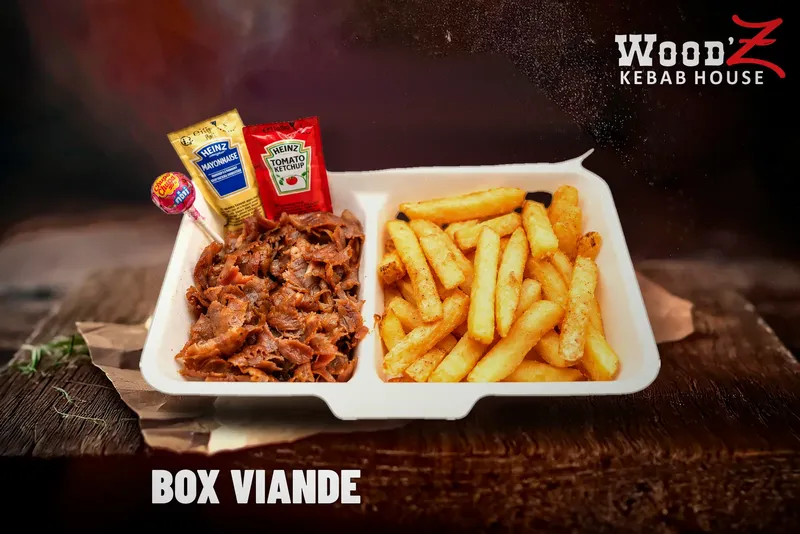 Box Viande : Entrecôte + frites, légumes grillés ou crudités