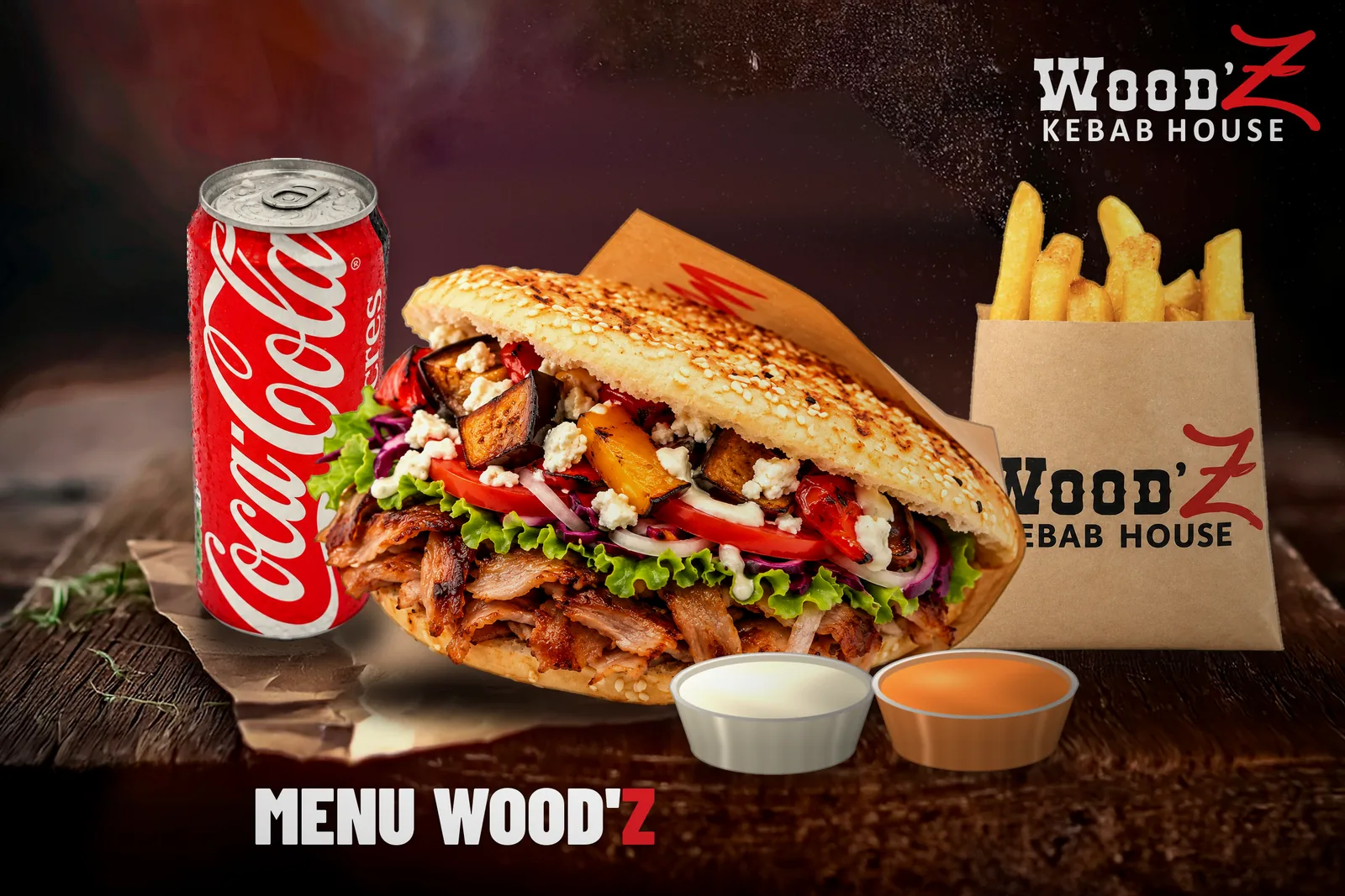Menu Le Wood'Z : sandwich, frites et boisson 33 cl